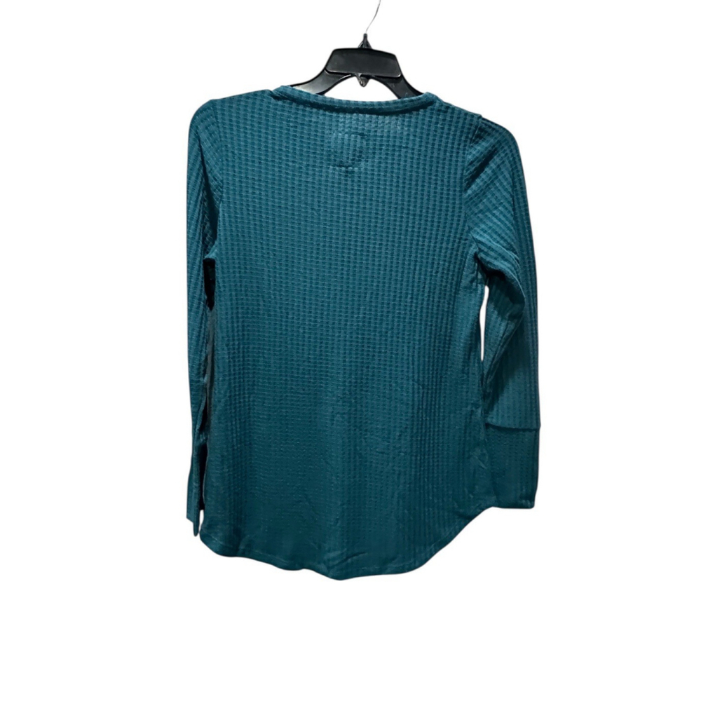 CHASER Long Sleeve Waffle Thermal Top Lush Teal Medium NEW NWT SAMPLE - Picture 2 of 2